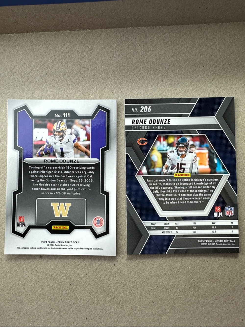 Caleb Williams Bears w/ Rookie cards of Loveland, Odunze, Burden, Kmet, Johnson - Picture 5 of 15